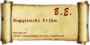 Bugyinszki Erika névjegykártya